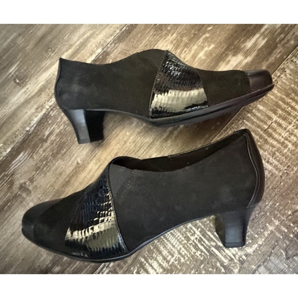Aravon by New Balance Heather Women's 5B Black Leather Comfort Pumps Heels